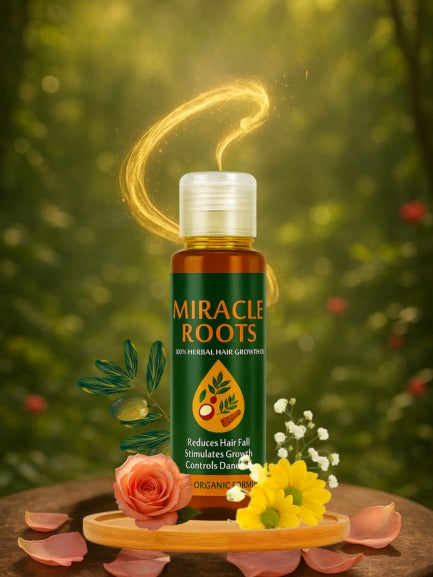 Miracle Roots Herbal Hair Oil – Single Bottle | 100% Organic Hair Growth & Anti Hair Fall Oil