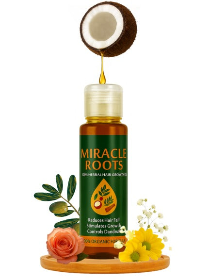 Miracle Roots Herbal Hair Oil – Single Bottle | 100% Organic Hair Growth & Anti Hair Fall Oil